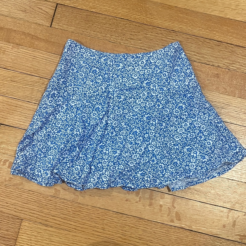 Crewcuts Blue and White Floral Skirt